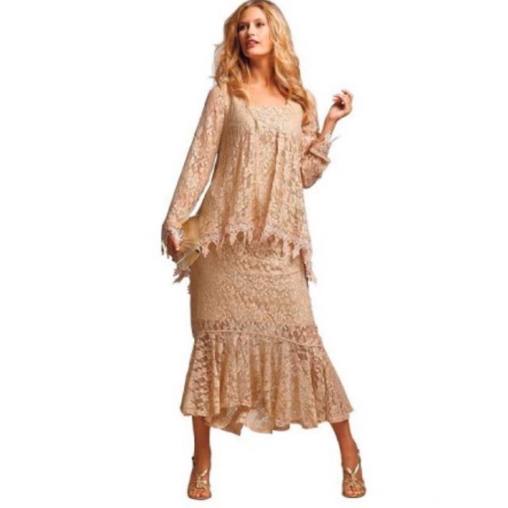 Lace MOB/Evening Tea Length dress